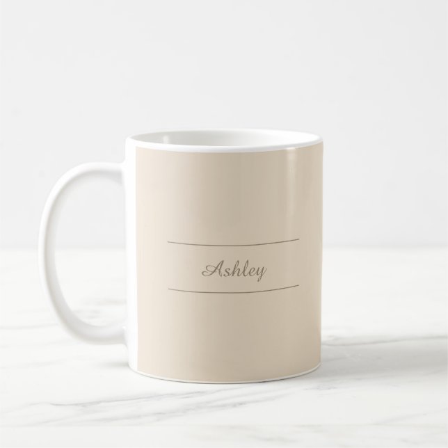 Timeless - Elegant Cream Name Mug (Left)