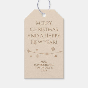 Timeless - Elegant Cream - Snowflake Gift Tags