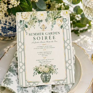 Timeless Elegant Garden Party Hydrangea Invitation