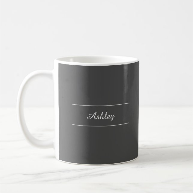 Timeless - Elegant Grey Name Mug (Left)