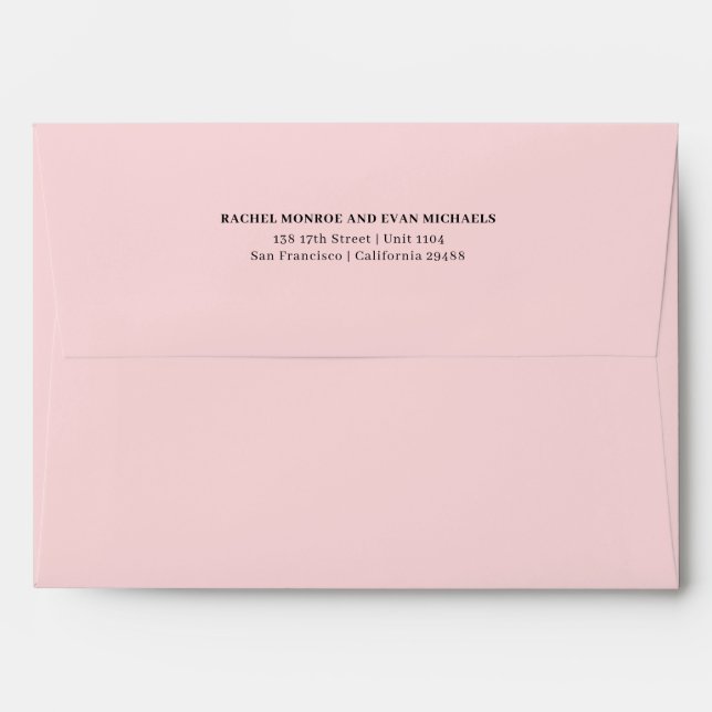 Timeless Elegant Light Pink Return Address Envelope (Back (Top Flap))