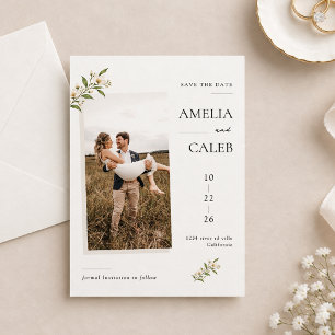 Timeless Elegant Photo Botanical Wedding Save The Date