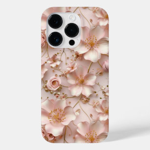 Timeless  Elegant Soft Pink Floral Pattern Case-Mate iPhone 14 Pro Case