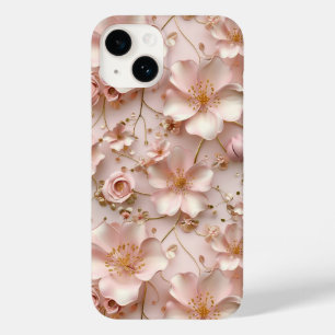 Timeless Elegant Soft Pink Floral Pattern Case-Mate iPhone 14 Case