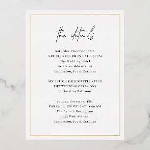 Timeless Elegant Wedding Foil Enclosure Card