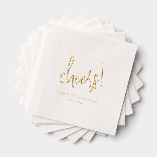 Timeless Elegant Wedding Foil Napkins (Insitu (Stacked))