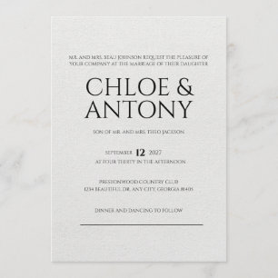 Timeless, Elegant Wedding Invitation