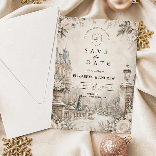 Timeless Elegant Winter Wedding Save The Date (Creator Uploaded)