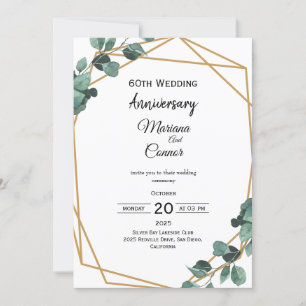 Timeless Emerald Greenery Wedding Anniversary  Invitation