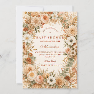 Timeless Fall Boho Baby Shower Invitation