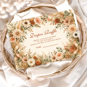 Timeless Fall Boho Diaper Raffle Enclosure Card