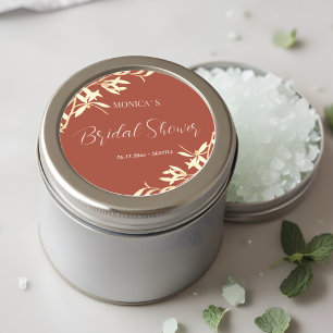 Timeless Floral Rustic Bridal Shower Classic Round Sticker