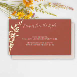 Timeless Floral Rustic Bridal Shower Recipe Card