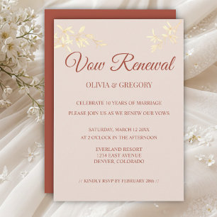 Timeless Floral Rustic Vow Renewal Invitation