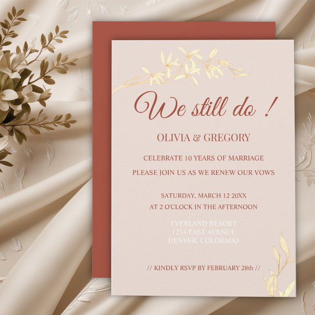 Timeless Floral Rustic Vow Renewal Invitation (Creator Uploaded)