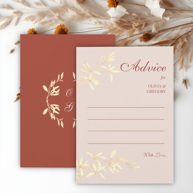 Timeless Floral Rustic Wedding  Advice Card (Creator Uploaded)