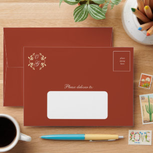 Timeless Floral Rustic Wedding  Envelope