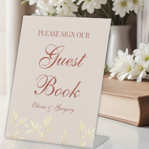 Timeless Floral Rustic Wedding Guestbook Sign