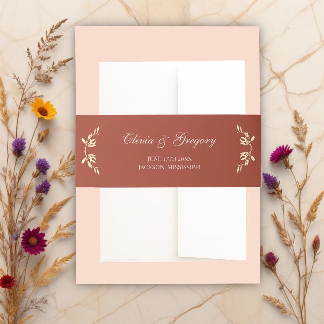 Timeless Floral Rustic Wedding Invitation Belly Band (Creator Uploaded)