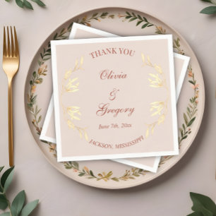 Timeless Floral Rustic Wedding Napkin