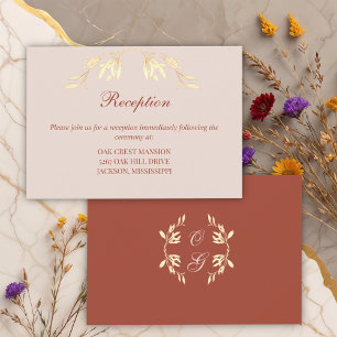 Timeless Floral Rustic Wedding Reception Enclosure Card