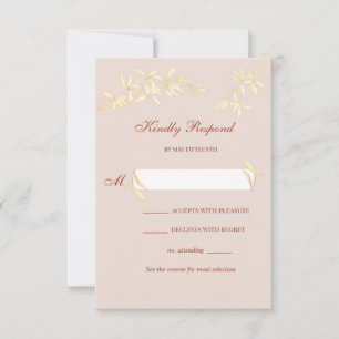Timeless Floral Rustic Wedding RSVP Card