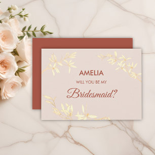 Timeless Floral Rustic Will you be my bridesmaid Invitation
