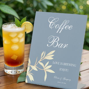Timeless Floral Symphony Coffee Bar wedding Pedestal Sign