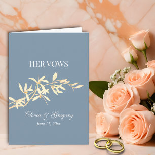 Timeless Floral Symphony in Blue  Her Vows Wedding Card