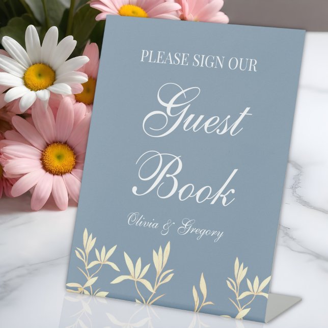 Timeless Floral Symphony Wedding Guestbook Pedestal Sign (Creator Uploaded)