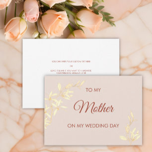 Timeless Floral To my mother on my Wedding Day Invitation