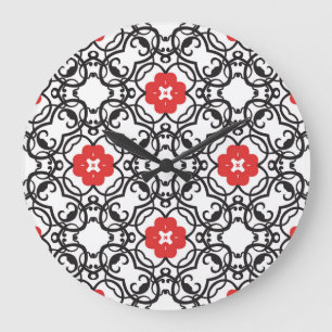 Timeless Floral Vintage: Seamless Classic Large Clock