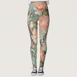 Timeless Floral Waltz meditation taoism Yoga Leggings