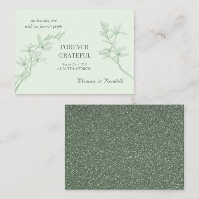 Timeless Flower Thank You  Enclosure Card (Front/Back)