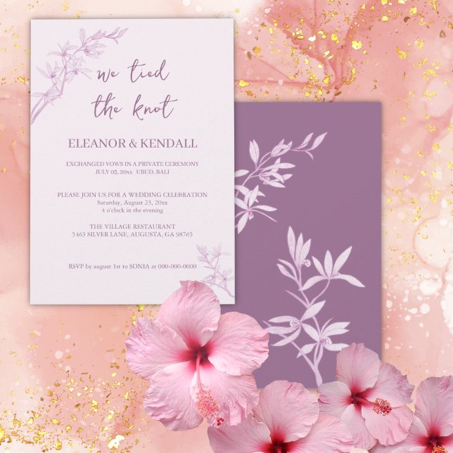 Timeless Flower "Tied the Knot" Wedding Invitation (Creator Uploaded)