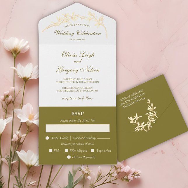 Timeless Flower Wedding All In One  Invitation (Creator Uploaded)