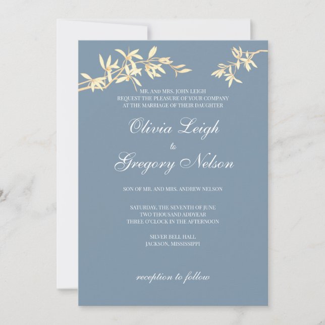 Timeless Flower Wedding Invitation (Front)