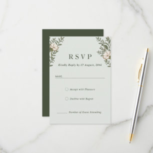 Timeless Flower Wedding Invitation Response Cards