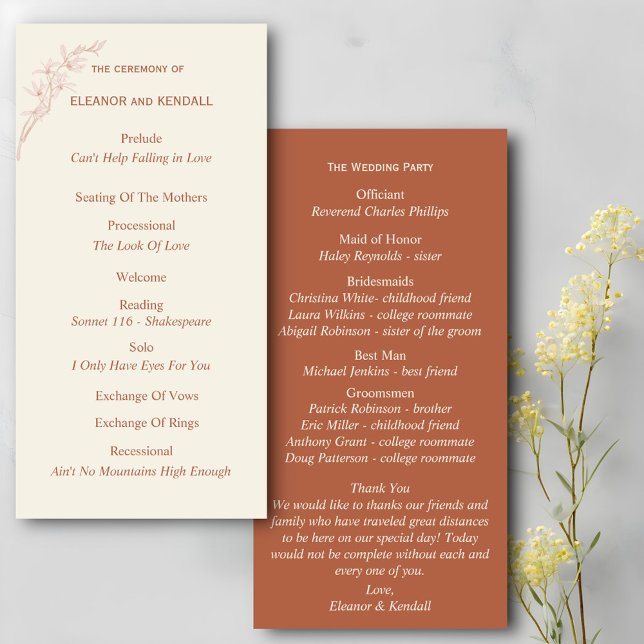 Timeless Flower Wedding Program (Creator Uploaded)