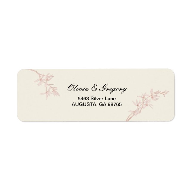 Timeless Flower Wedding Return Address  (Front)