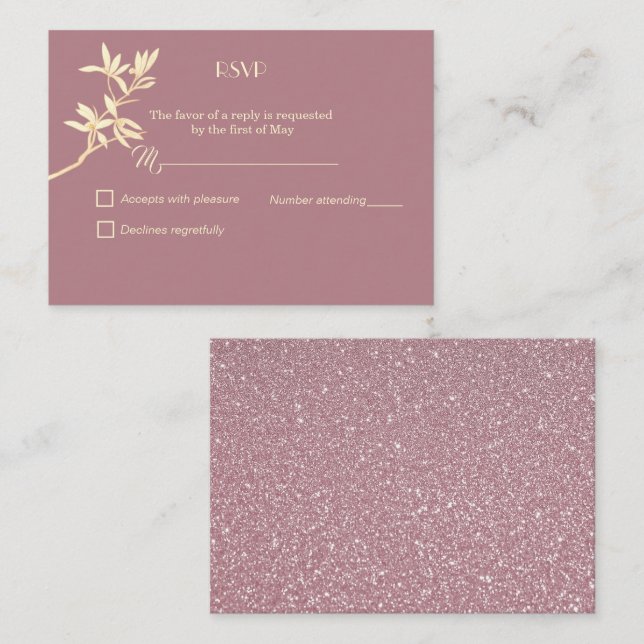 Timeless Flower Wedding RSVP  Enclosure Card (Front/Back)
