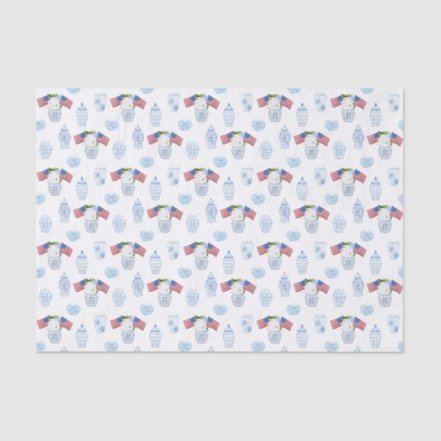 Timeless Fourth Of July Ginger Jar Tissue Paper (Front)