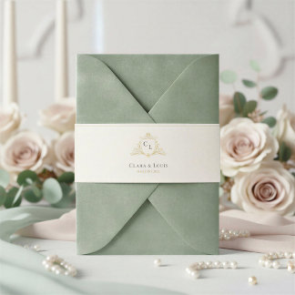 Timeless Garden | French Château Monogram Invitation Belly Band