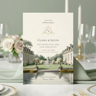 Timeless Garden | French Château Monogram Wedding Invitation