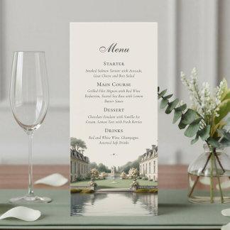 Timeless Garden | French Château Wedding Menu