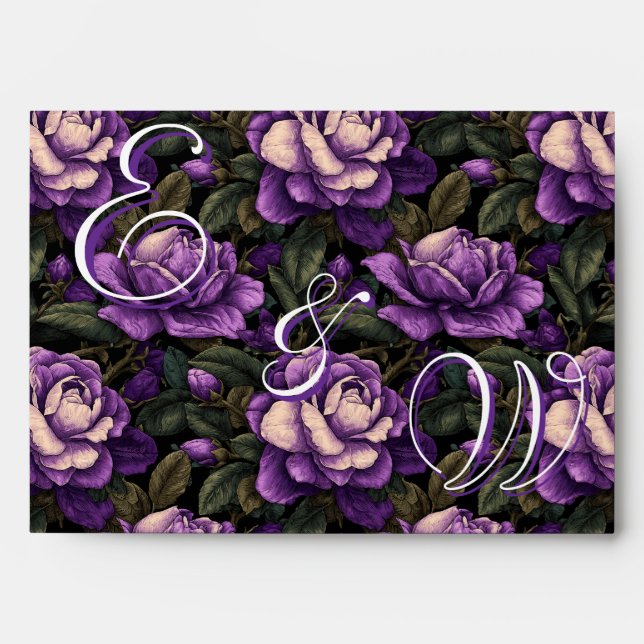 Timeless Gardenias Charm Retro Wedding Envelope (Front)