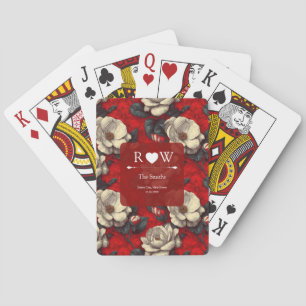 Timeless Gardenias Elegant Wedding Playing Cards
