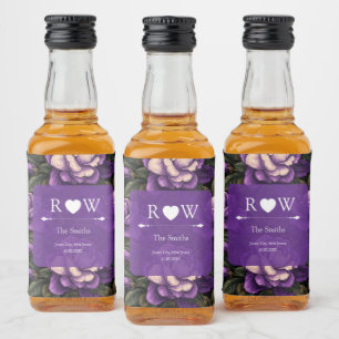 Timeless Gardenias Petal Modern Wedding Liquor Bottle Label