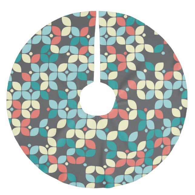 Timeless geometric seamless pattern, abstract desi brushed polyester tree skirt (Front)