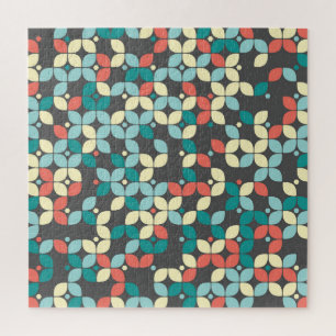 Timeless geometric seamless pattern, abstract desi jigsaw puzzle